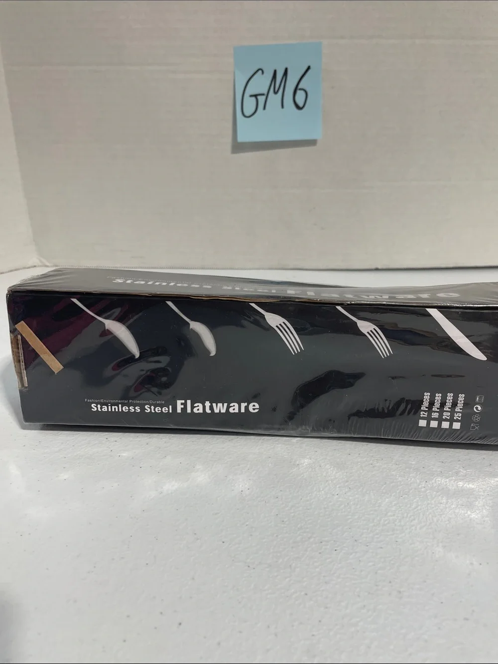 Stainless Steel Flatware Set - Black  Packaging 6 serving spoons